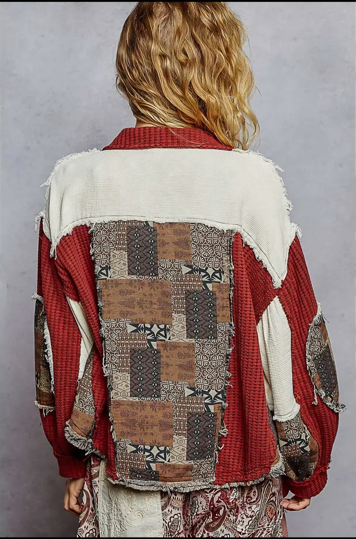 Balloon Sleeve Cropped Knit Jacket