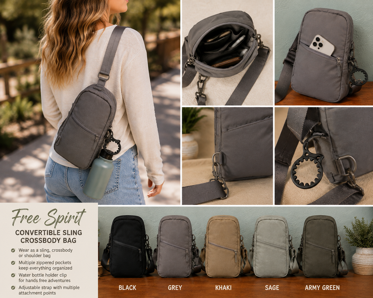 Free Spirit Convertible Sling Crossbody Bag