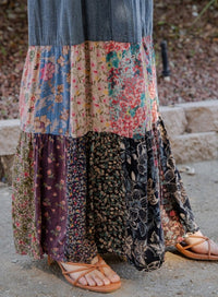 Artisan Denim & Patch Tiered Wide Leg Pants