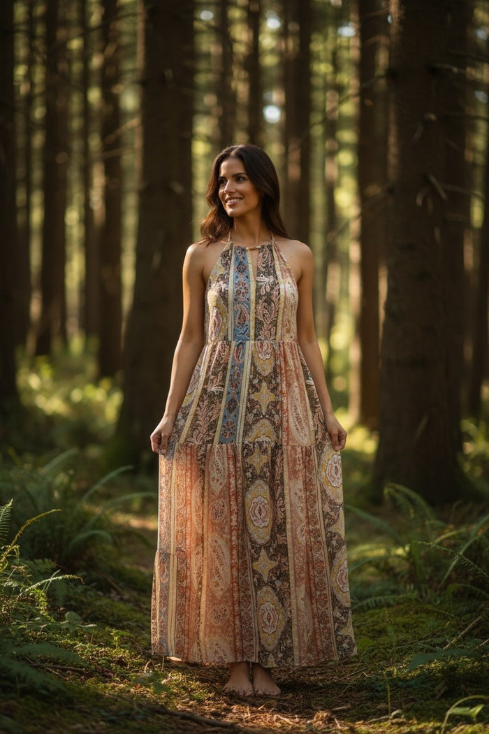 Bohemian Halter Neck Maxi Dress