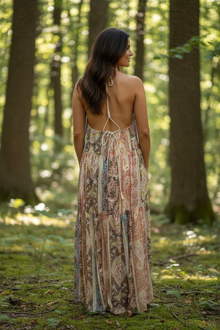 Bohemian Halter Neck Maxi Dress