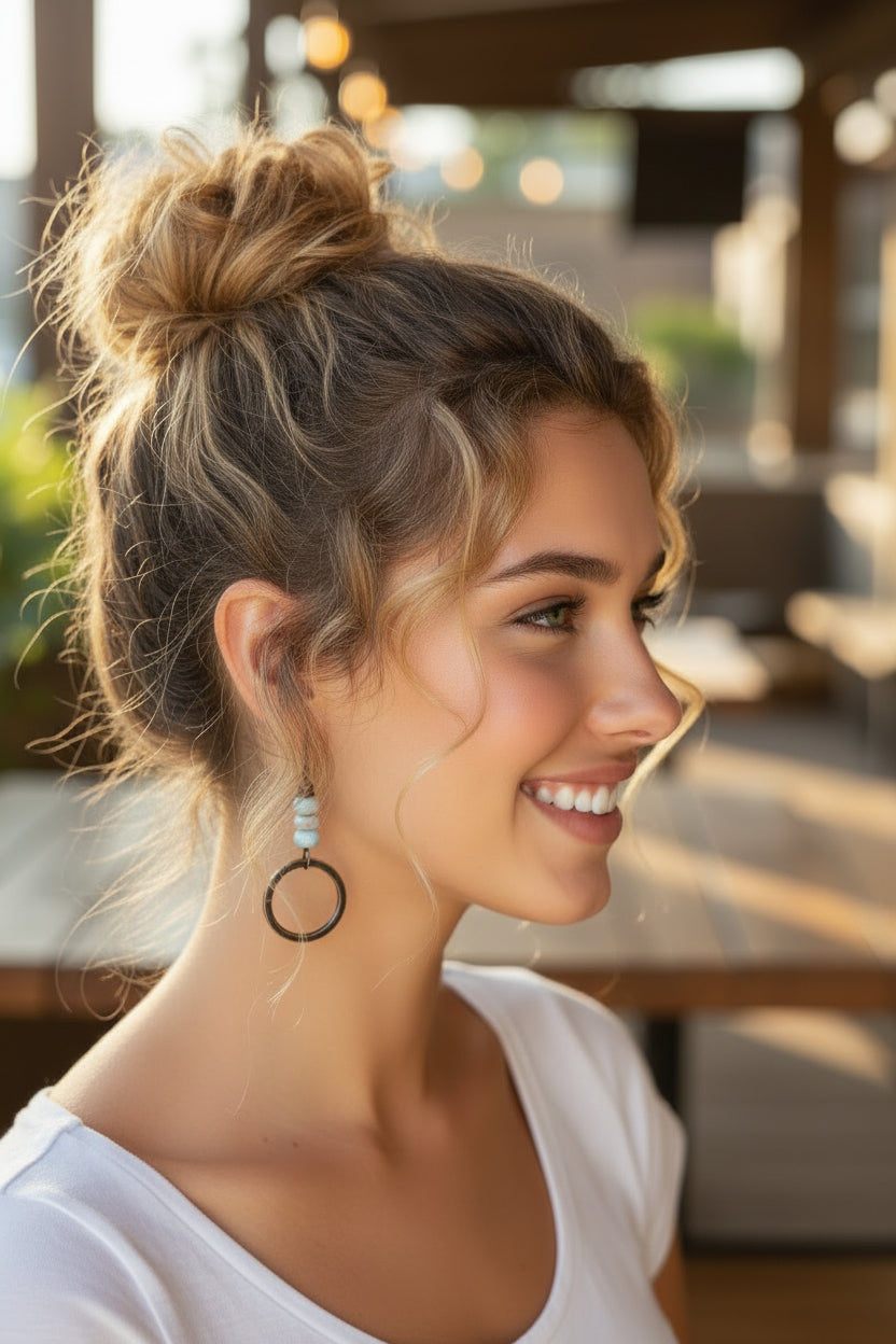 Hammered Metal Hoop Earrings
